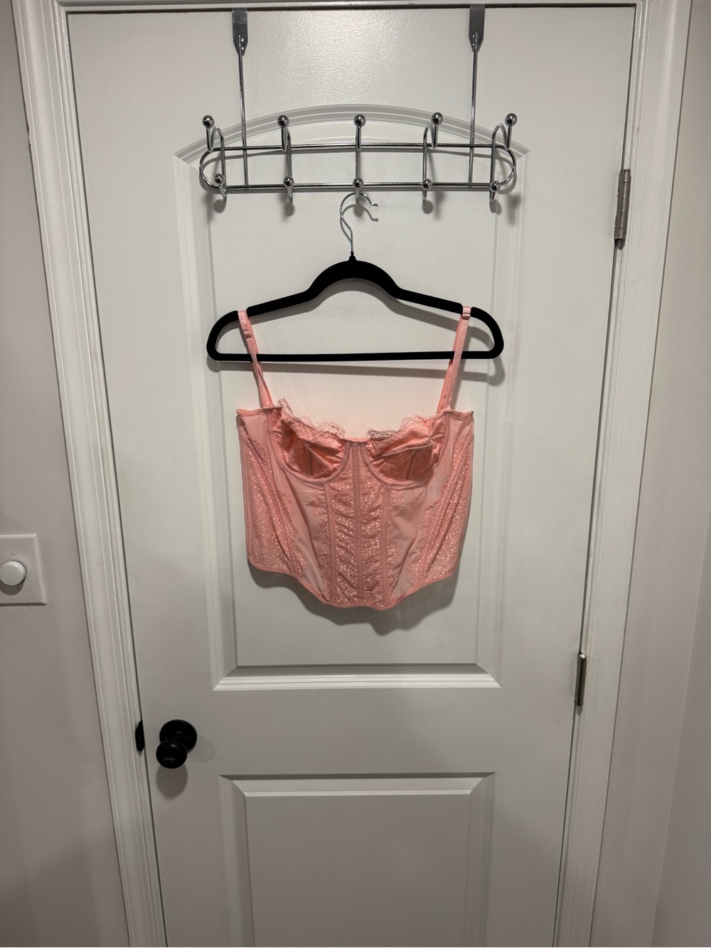 Delicate Peach Lace Bustier Top - Women's Intimates